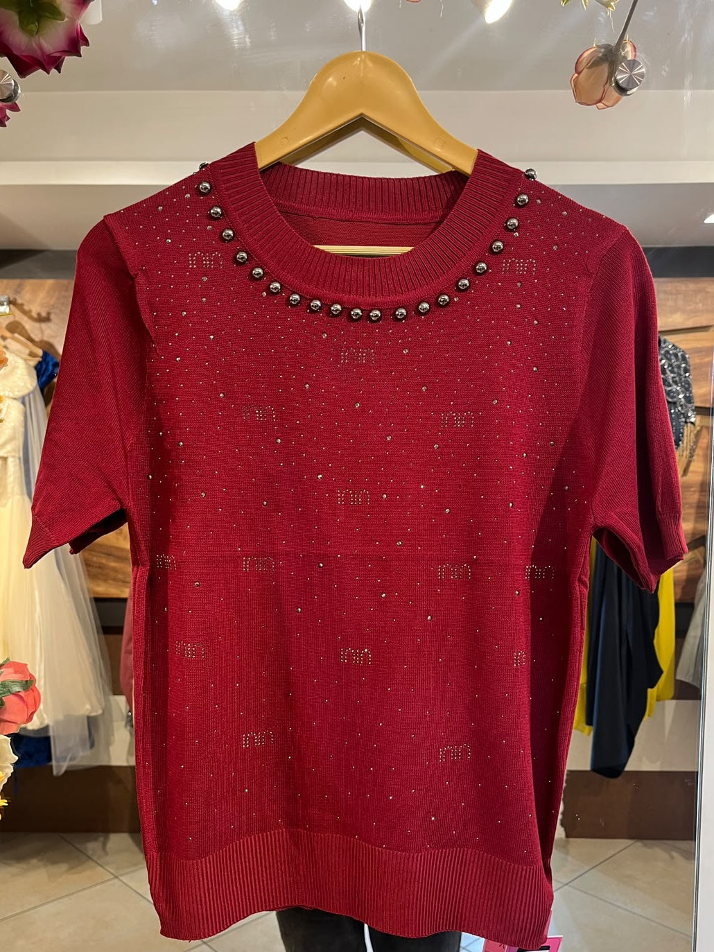 Short-Sleeve Knit Top