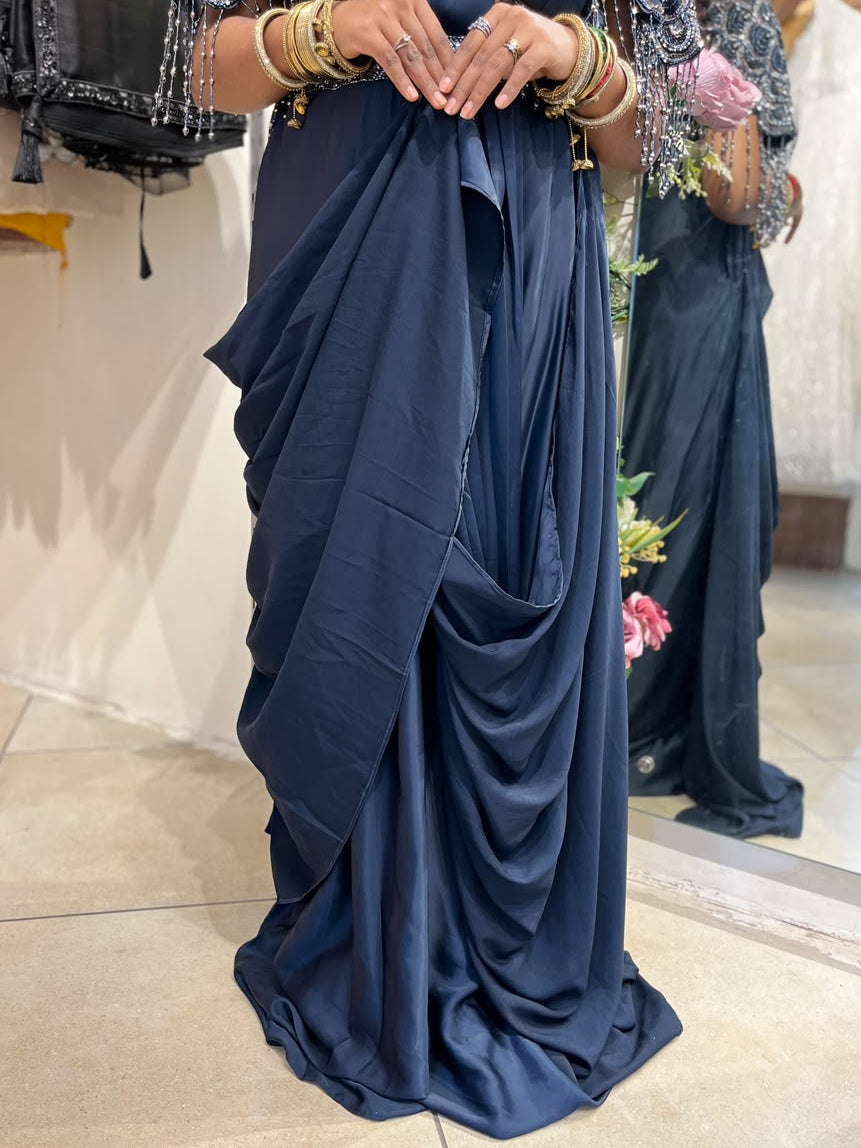 Navy Blue Indo-Western Dress RENTEL ONLY