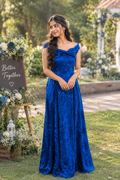 Royal Blue Velvet Dress RENTEL ONLY
