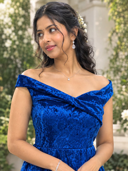 Royal Blue Velvet Dress RENTEL ONLY