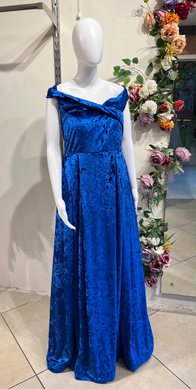 Royal Blue Velvet Dress RENTEL ONLY