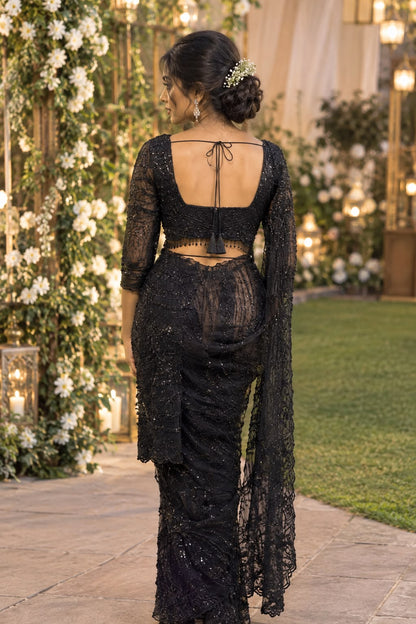 Black Embellished Saree with Blouse RENTEL ONLY