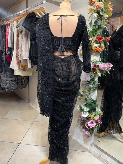 Black Embellished Saree with Blouse RENTEL ONLY