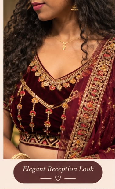 Maroon Embroidered Lehenga RENTEL ONLY